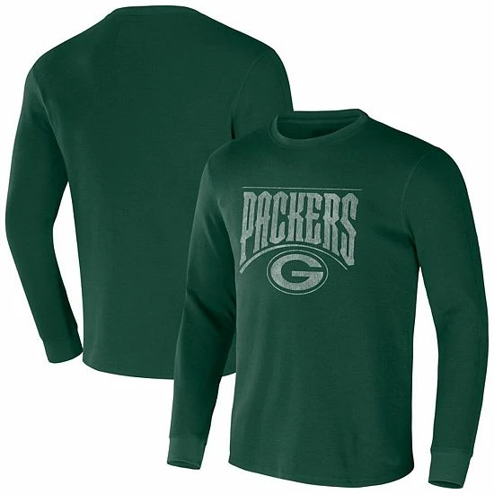 Flash Sale ❤️ Unbranded Men's NFL X Darius Rucker Collection By Fanatics Green Green Bay Packers Long Sleeve Thermal T-Shirt 🧨