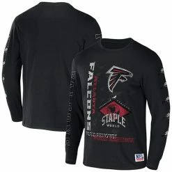 Best deal 🥰 Unbranded Men's NFL X Staple Black Atlanta Falcons World Renowned Long Sleeve T-Shirt 👏