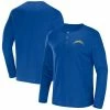 Discount 🎉 Unbranded Men's NFL X Darius Rucker Collection By Fanatics Royal Los Angeles Chargers Slub Jersey Henley Long Sleeve T-Shirt 😉