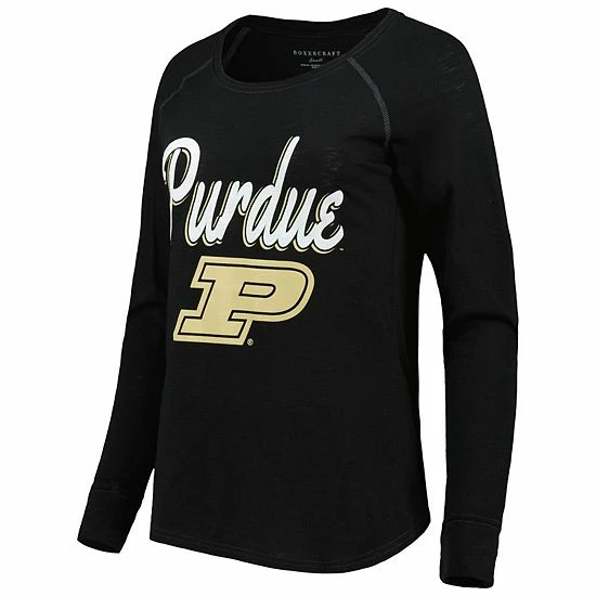 Coupon ๐ Unbranded ๐ฉ Women's Black Purdue Boilermakers Payton Elbow Patch Slub Raglan Long Sleeve T-Shirt ๐ - Image 3