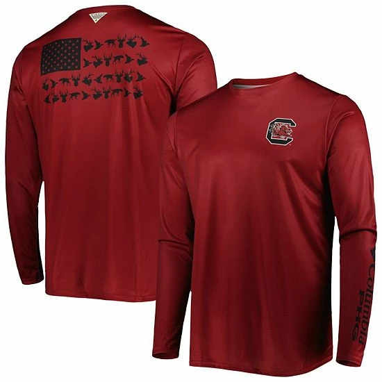 Best Sale ✨ Unbranded Men's Columbia Garnet South Carolina Gamecocks Terminal Shot Omni-Shade Omni-Wick Long Sleeve T-Shirt 😀 - Image 2