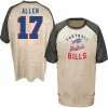Discount 😀 Unbranded Men's Josh Allen Oatmeal Buffalo Bills Big & Tall Player Name & Number Raglan T-Shirt 👏