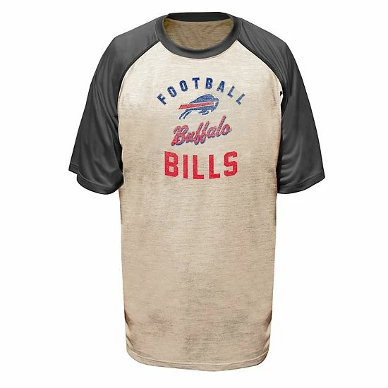 Discount 😀 Unbranded Men's Josh Allen Oatmeal Buffalo Bills Big & Tall Player Name & Number Raglan T-Shirt 👏 - Image 3