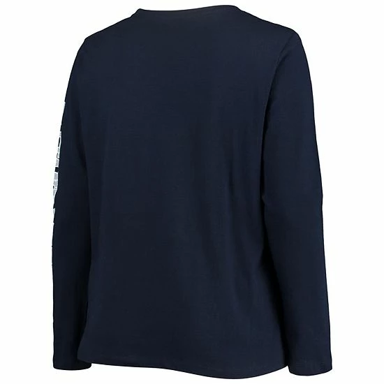 Cheapest ๐ฏ Unbranded ๐ฉ Women's Navy Penn State Nittany Lions Plus Size Campus Arch Logo 2-Hit Scoop Neck Long Sleeve T-Shirt ๐ - Image 4