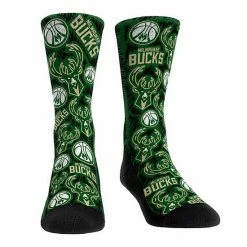 Coupon 👏 Unbranded Youth Rock Em 🧦 Socks Milwaukee Bucks Allover Sketched Crew 🧦 Socks ✔️