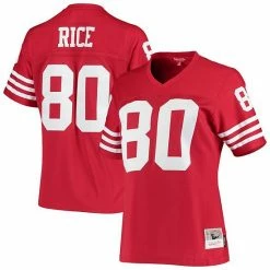 Best deal 😉 Unbranded 👩 Women's Mitchell & Ness Jerry Rice Scarlet San Francisco 49ers 1990 Legacy Replica Jersey 🔥