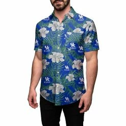 Best Sale 😍 Unbranded Men's Royal Kentucky Wildcats Floral Button-Up 👚 Shirt ⌛