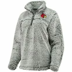 Best deal 🔔 Unbranded 👩 Women's Gray Louisville Cardinals Sherpa Super Soft Quarter Zip Pullover Jacket ❤️