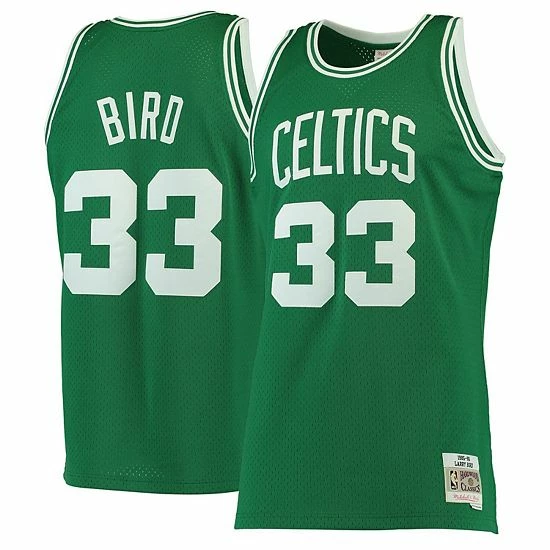 Discount ๐ Unbranded Men's Mitchell & Ness Larry Bird Kelly Green Boston Celtics 1985-86 Hardwood Classics Swingman Jersey ๐