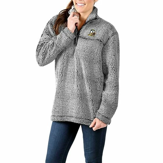 Top 10 💯 Unbranded 👩 Women's Gray Oregon Ducks Sherpa Super Soft Quarter-Zip Pullover Jacket 🔔 - Image 5