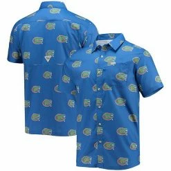 Best deal 🌟 Unbranded Men's Columbia Royal Florida Gators Super Slack Tide Omni-Shade Button-Up 👚 Shirt ✨