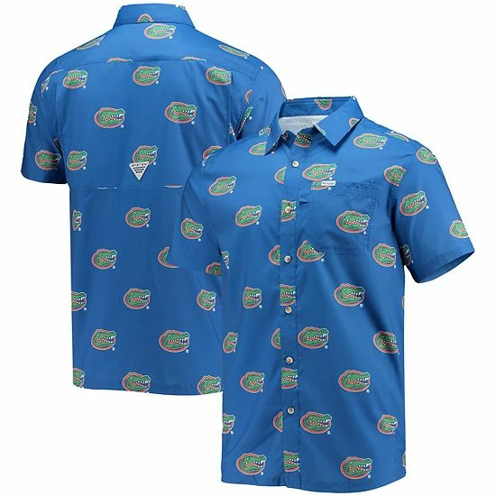 Best deal 🌟 Unbranded Men's Columbia Royal Florida Gators Super Slack Tide Omni-Shade Button-Up 👚 Shirt ✨