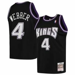 Brand new 🎉 Unbranded Men's Mitchell & Ness Chris Webber Black Sacramento Kings Hardwood Classics 2000-01 Swingman Jersey 👏