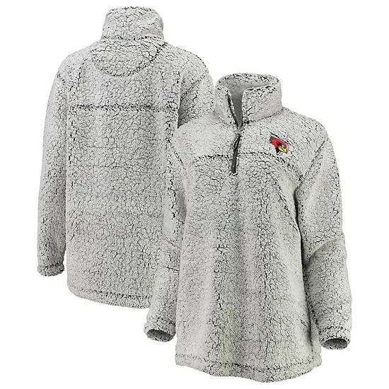 Top 10 ๐ Unbranded ๐ฉ Women's Gray Illinois State Redbirds Sherpa Super-Soft Quarter-Zip Pullover Jacket ๐คฉ - Image 2