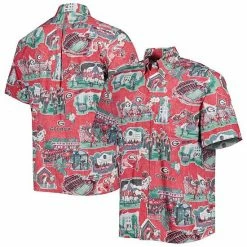 Wholesale 🛒 Unbranded Men's Reyn Spooner Red Georgia Bulldogs Scenic Button-Down 👚 Shirt 🥰