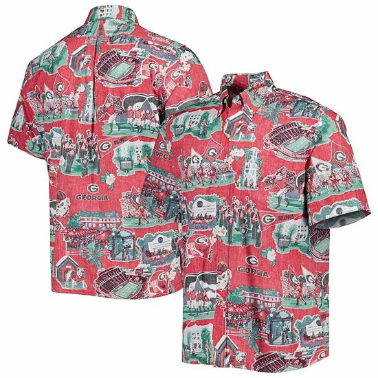 Wholesale 🛒 Unbranded Men's Reyn Spooner Red Georgia Bulldogs Scenic Button-Down 👚 Shirt 🥰