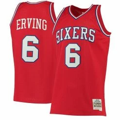 Best reviews of 🧨 Unbranded Men's Mitchell & Ness Julius Erving Red Philadelphia 76ers 1982-83 Hardwood Classics Swingman Jersey 🎁
