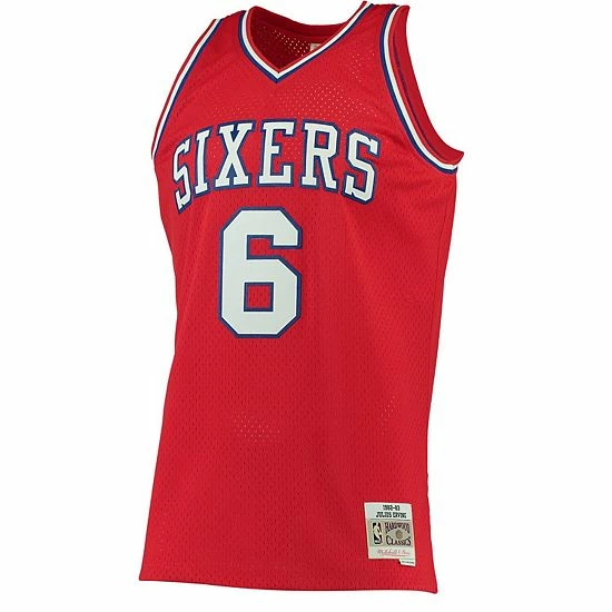 Best reviews of ๐งจ Unbranded Men's Mitchell & Ness Julius Erving Red Philadelphia 76ers 1982-83 Hardwood Classics Swingman Jersey ๐ - Image 3