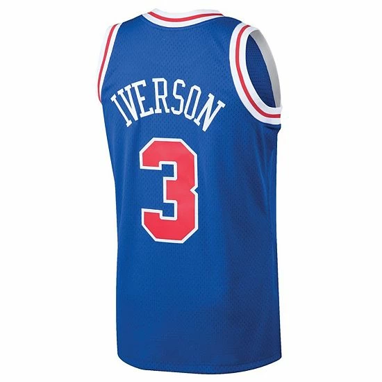 Coupon 🌟 Unbranded Men's Mitchell & Ness Allen Iverson Royal Philadelphia 76ers 1996-97 Hardwood Classics Swingman Jersey 🎁 - Image 4