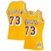 Outlet 😀 Unbranded Men's Mitchell & Ness Dennis Rodman Gold Los Angeles Lakers 1998-99 Hardwood Classics Swingman Jersey ⌛
