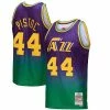 Promo 👏 Unbranded Men's Mitchell & Ness Pete Maravich Green/Purple New Orleans Jazz 1974/75 Hardwood Classics Fadeaway Swingman Player Jersey ✨