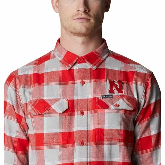 Wholesale ๐ Unbranded Men's Columbia Scarlet Nebraska Huskers Flare Gun Flannel Team Button-Up ๐ Shirt โค๏ธ - Image 4