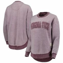 New 😀 Unbranded 👩 Women's Pressbox Maroon Virginia Tech Hokies Ponchoville Pullover Sweatshirt 🥰