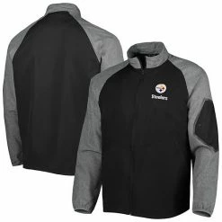 Wholesale ✔️ Unbranded Men's Dunbrooke Black Pittsburgh Steelers Hurricane Raglan Full-Zip Windbreaker Jacket 🥰