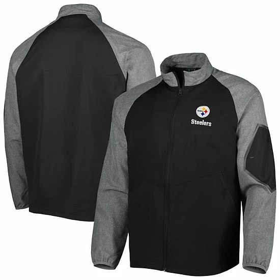 Wholesale ✔️ Unbranded Men's Dunbrooke Black Pittsburgh Steelers Hurricane Raglan Full-Zip Windbreaker Jacket 🥰