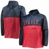 Best reviews of 🛒 Unbranded Men's Navy/Red Atlanta Braves Big & Tall Split Body Anorak Half-Zip Jacket 💯