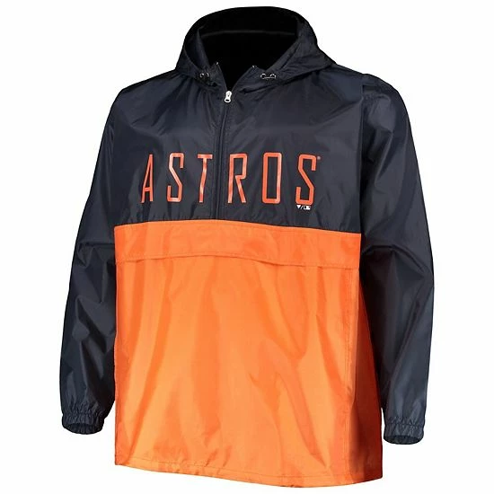 Top 10 โ๏ธ Unbranded Men's Navy/Orange Houston Astros Big & Tall Split Body Anorak Half-Zip Jacket ๐ - Image 3