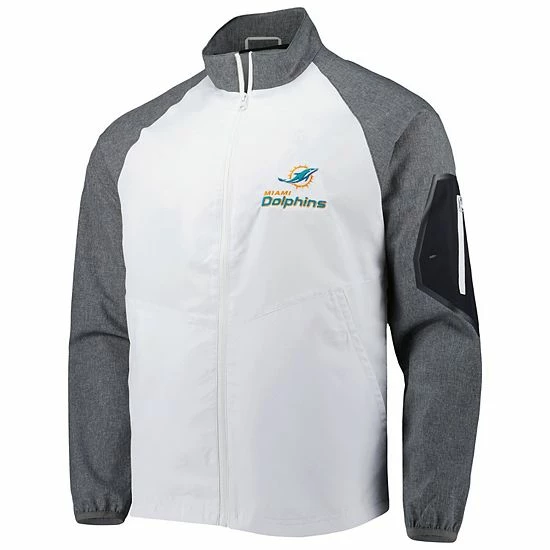 Hot Sale ๐คฉ Unbranded Men's Dunbrooke White Miami Dolphins Hurricane Raglan Full-Zip Windbreaker Jacket ๐ฅฐ - Image 3