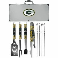 Cheapest 🥰 Unbranded Green Bay Packers Tailgater 8-Piece BBQ Grill Set 🧨