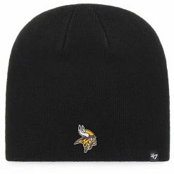 Cheap ⭐ Unbranded Men's '47 Black Minnesota Vikings Primary Logo Knit Beanie 🛒