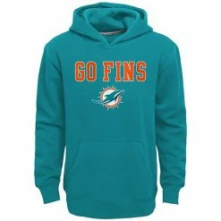 Hot Sale ❤️ Unbranded Kids 7-20 Miami Dolphins Team Slogan Fleece Hoodie ⭐