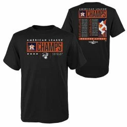 Promo 👍 Unbranded Boys 8-20 Houston Astros 2022 American League Champions Roster Tee 🧨