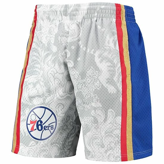 Brand new 👏 Unbranded Men's Mitchell & Ness White Philadelphia 76ers Hardwood Classics Lunar New Year Swingman Shorts 🔥 - Image 3
