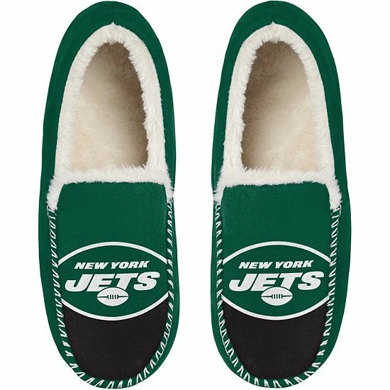 Coupon ๐ฏ Unbranded Men's FOCO New York Jets Colorblock Moccasin Slippers ๐
