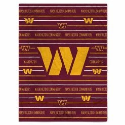 Best Sale ❤️ Unbranded Washington Commanders 60'' X 80'' Logo Stripe Flannel Fleece Blanket 💯