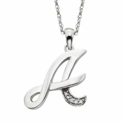 Deals ⭐ Unbranded Sterling Silver Diamond Accent Initial Pendant ⌛
