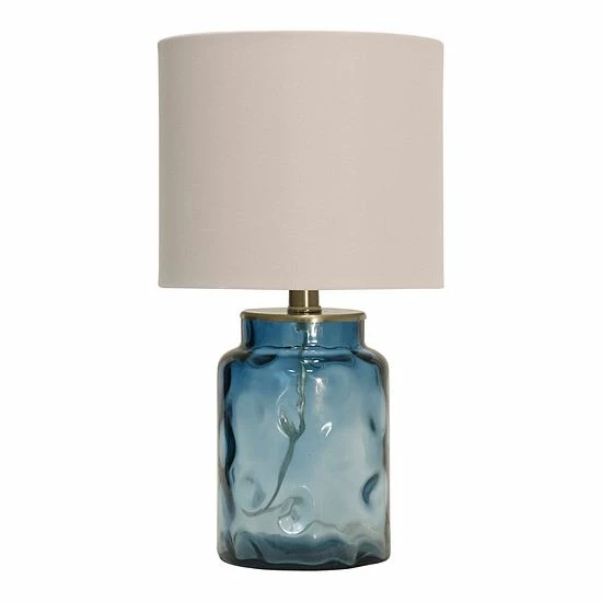 Cheap 🥰 Unbranded Table Lamp Blue Finish White Hardback Fabric Shade 🥰