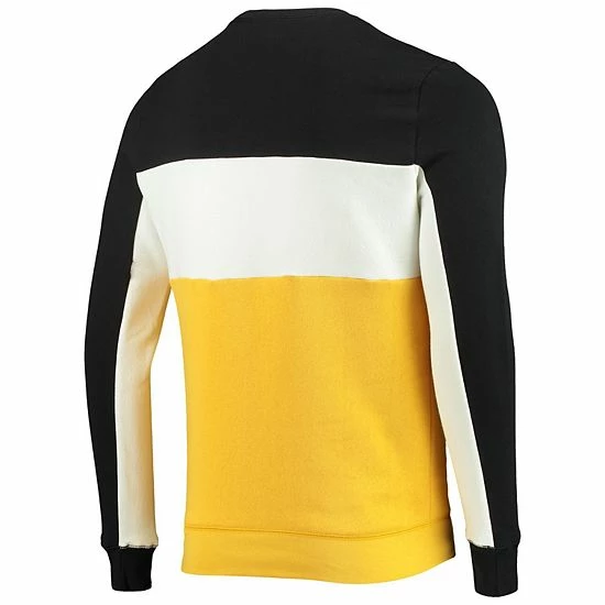 Cheap 🔔 Unbranded Men's Junk Food Black/Gold Pittsburgh Steelers Color Block Pullover Sweatshirt 🤩 - Image 4