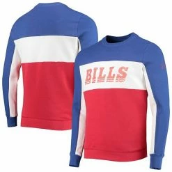 Top 10 😀 Unbranded Men's Junk Food Royal/Red Buffalo Bills Color Block Pullover Sweatshirt 😍