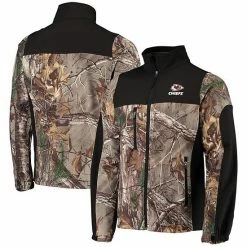 Budget 👏 Unbranded Men's Dunbrooke Realtree Camo/Black Kansas City Chiefs Circle Hunter Softshell Full-Zip Jacket 🌟
