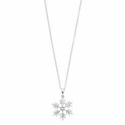 Wholesale 🎉 Unbranded 👩 Women's 1/6CTW White Diamond Snowflake Pendant With Chain In Sterling Silver 🥰