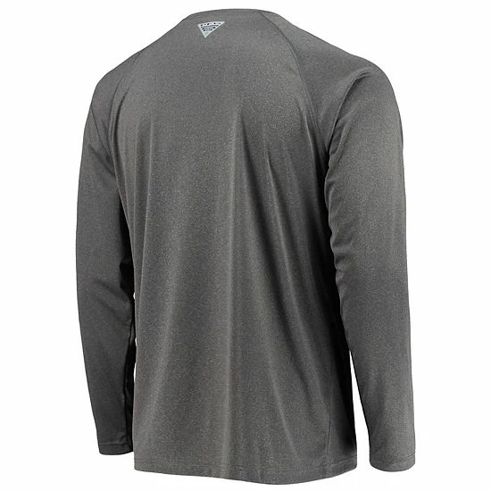 Wholesale โ Unbranded Men's Columbia Heathered Charcoal North Carolina Tar ๐ Heels PFG Terminal Tackle Raglan Omni-Shade Long Sleeve T-Shirt ๐งจ - Image 3