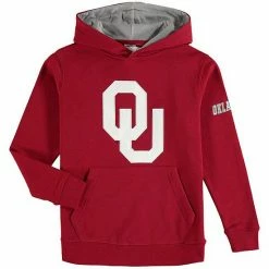 New ✔️ Unbranded Youth Crimson Oklahoma Sooners Big Logo Pullover Hoodie ⌛