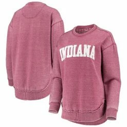 Wholesale 👏 Unbranded 👩 Women's Pressbox Crimson Indiana Hoosiers Vintage Wash Pullover Sweatshirt ✔️