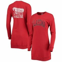 Promo 🔥 Unbranded 👩 Women's Gameday Couture Crimson Oklahoma Sooners 2-Hit Sweatshirt 👗 Dress 💯