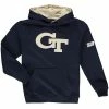 Discount 🧨 Unbranded Youth Navy GA Tech Yellow Jackets Big Logo Pullover Hoodie 🎉